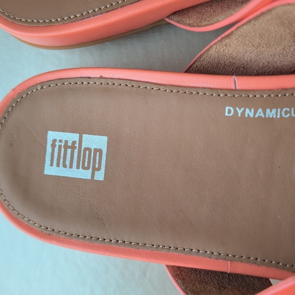 Fitflop Gracie Sunshine Coral Leather Women's Sandals Nwt Size 8 - Picture 3 of 7